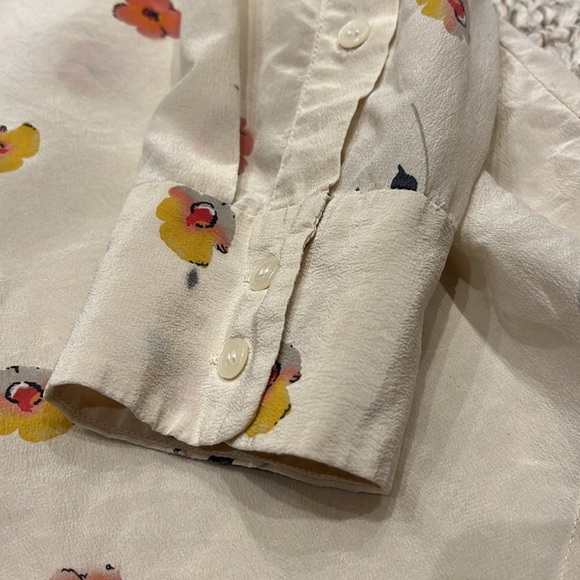 Madewell Floral Print Cream Button Up Blouse - Picture 4 of 6